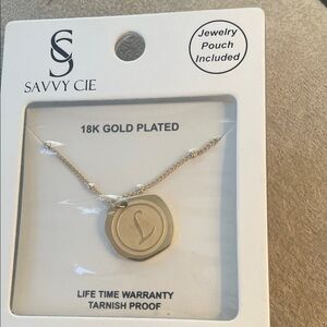 Savvy Cie Gold Plated Initial Necklace